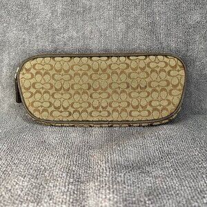 Vintage Coach Zip Pouch in Brown Signature Canvas